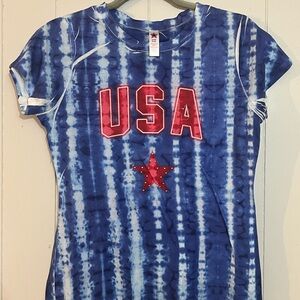 Blue Tie-Dye USA T-Shirt